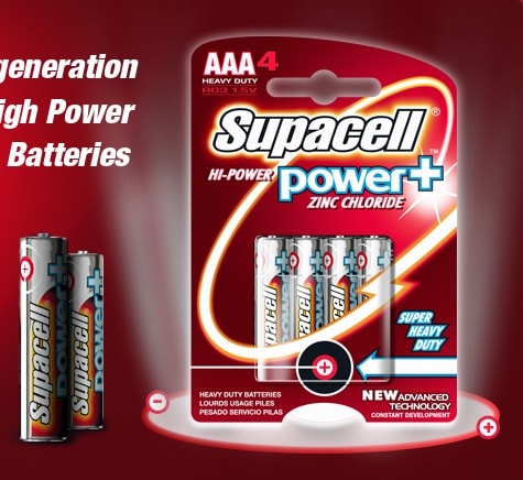 Supacell high power zinc chloride AAA batteries 4 pack